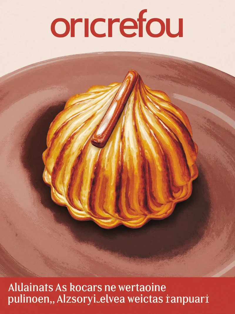Illustration eines handwerklichen Gebäcks auf schlichtem Teller